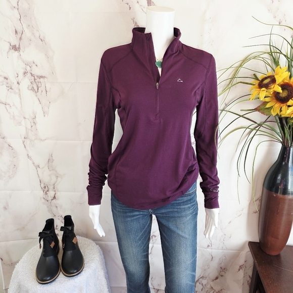 Paradox Tops - Paradox Women's Long Sleeve Wool Blend Drirelease Plum Top